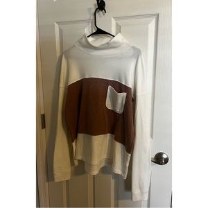 Color-Block Mock Turtleneck Long Sleeve